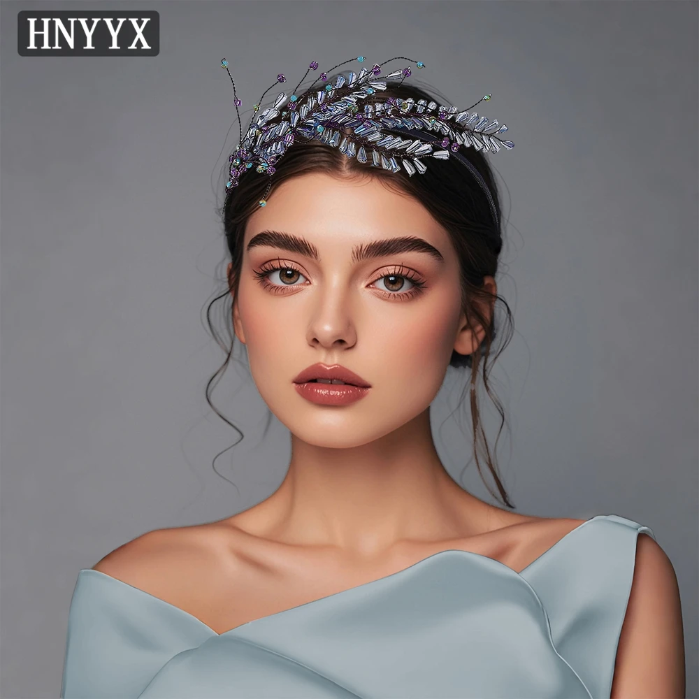 

YouLaPan Handmade Bridal weddings Headband Elegant Purple Crystal Retro Style Ladies' Daily Dance Party Hair Aaccessories YXA25