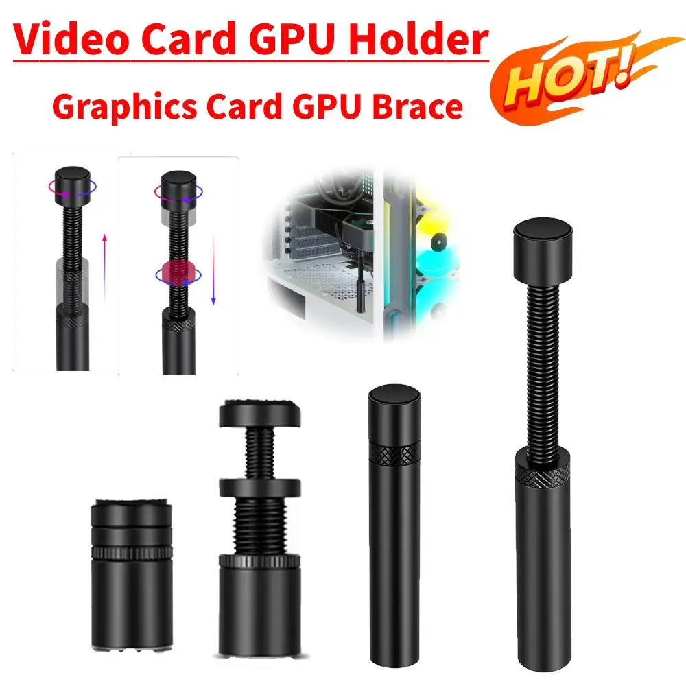 Video Card GPU Holder Vertical Telescopic Rotating Graphics Cards Support Stand Aluminum Alloy Computer PC Case Mount Bracket