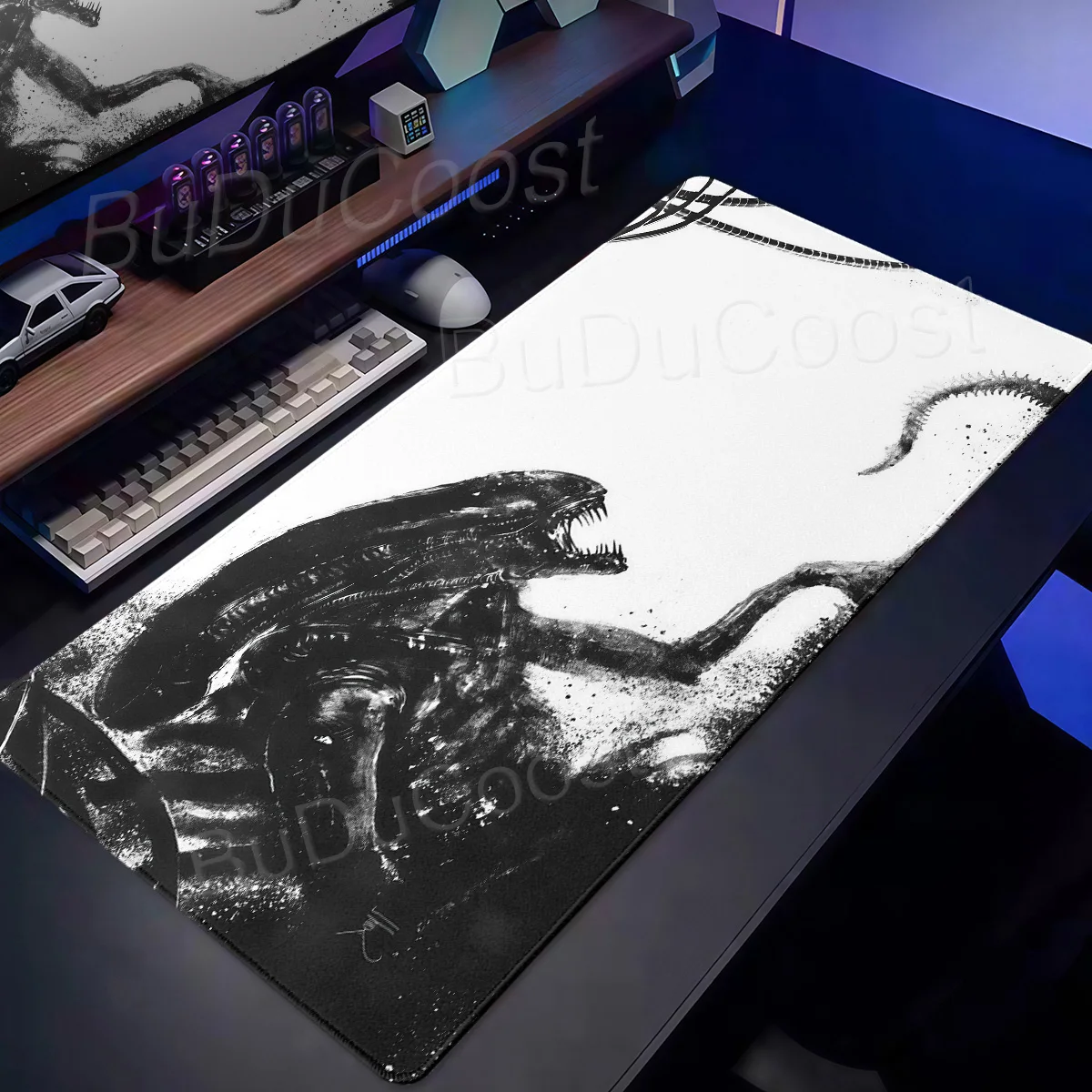 Large PC Gaming Computer Keyboard Desk Mats Hot Movie A-Alien vs P-Predator Mouse Pad Non-slip Rubber Locking Edge Tablepad Rug