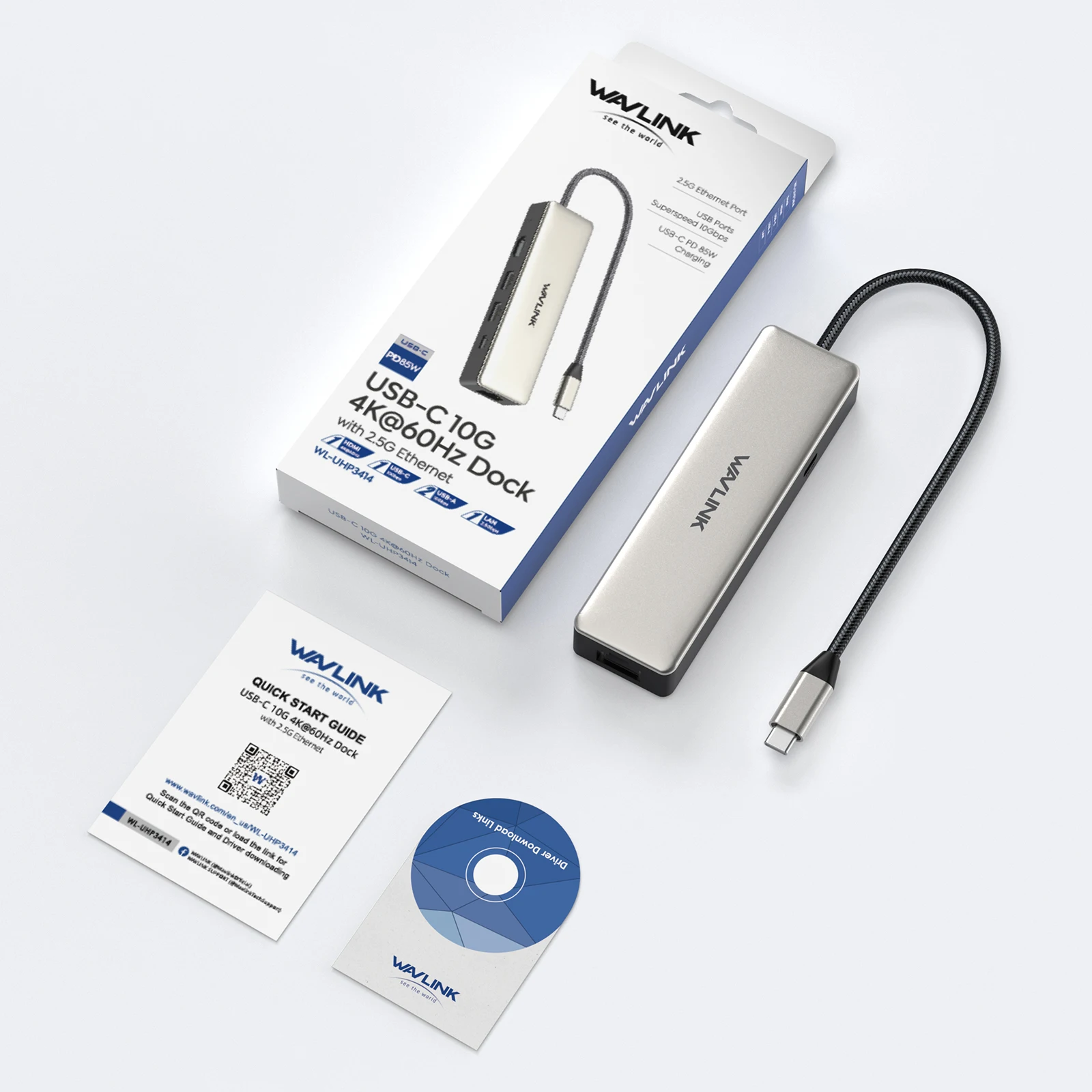 WAVLINK-USB C إلى محطة إرساء HDMI ، 2x10 جيجابايت لكل ثانية ، 100 واط ، PD ، 2.5G ، RJ45 ، ماك بوك برو ، الهواء ، باد ، ديل ، HP ، لينوفو #6