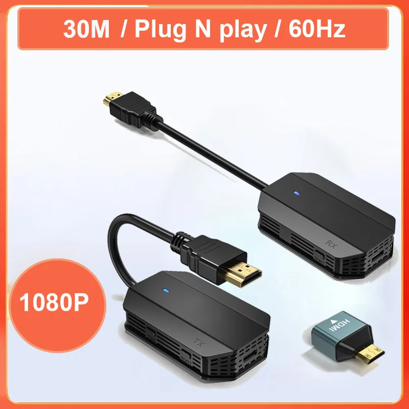 Transmissor e receptor HDMI sem fio, Display 1080P, Extensor Dongle, Adaptador AV para laptop, TV, Projetor, Monitor