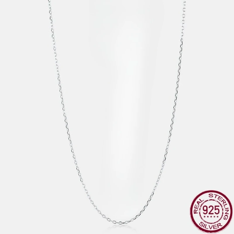 

New S925 pure silver plain chain fashionable and simple chain pendant with chain for wedding jewelry