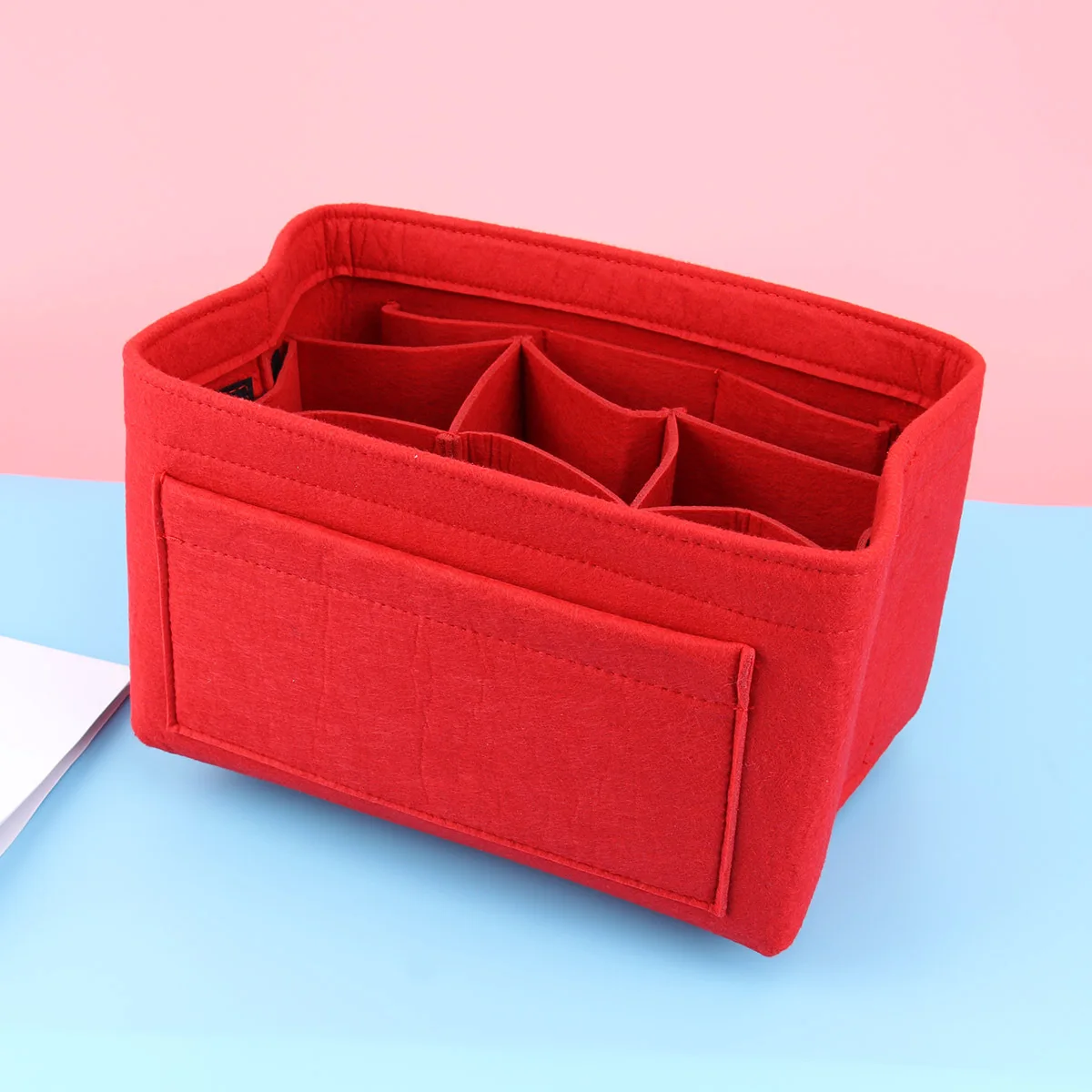 

Foldable Felt Bag Size S Red Multi-Functional Diaper Organizer Makeup Storage Organizer Foldable Felt Bag