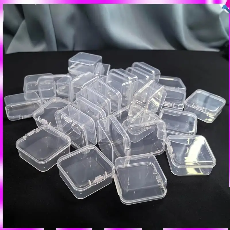 N96R 90 Packs Clear Small Plastic Containers Transparent Storage Box With Hinged Lid For Small Items (1.7X1.7X0.79Inch)