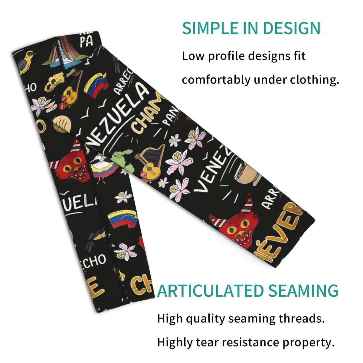 アレパス ベネズエラ アームスリーブ メンズ レディース 日焼け止め UVカット タトゥーカバー スポーツ冷却 サイクリング