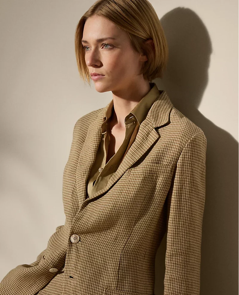 Houndstooth Office Lady Women Pants Suits 2 Pieces Slim Fit Customized Formal Casual Suits Meeting Business Outfit