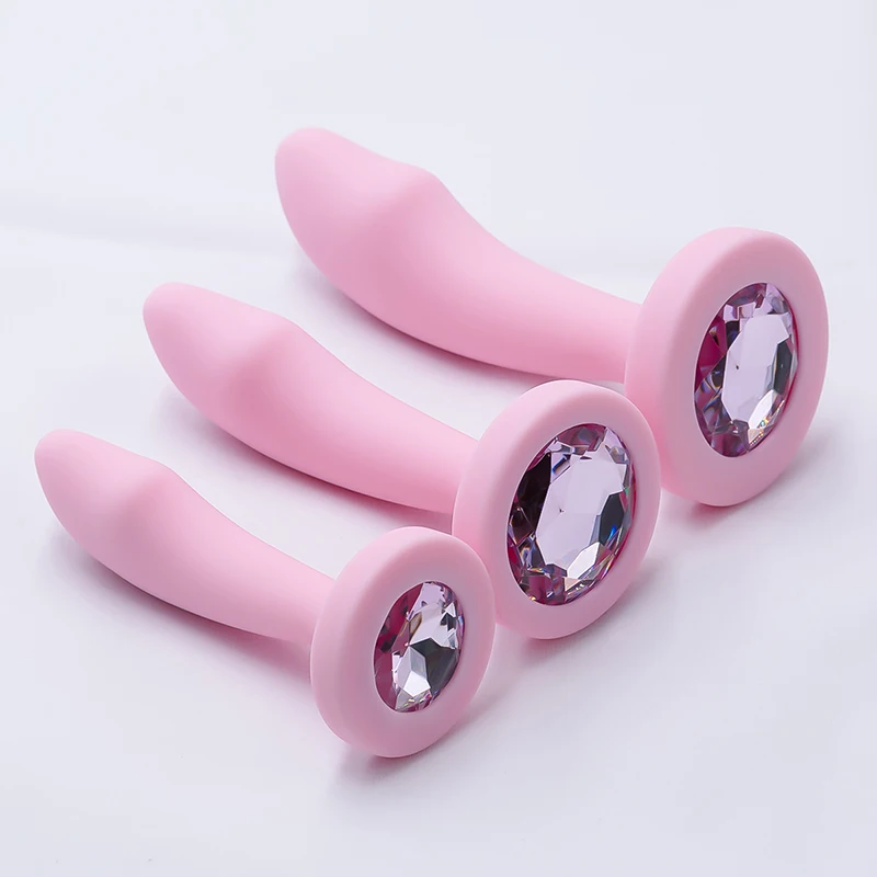 Silicone Anal Plug for Woman 3 Sizes Butt Plug Crystal Base Analplug Sex Toys For Woman Men Anal Toys Anal Dildo Adult Toys