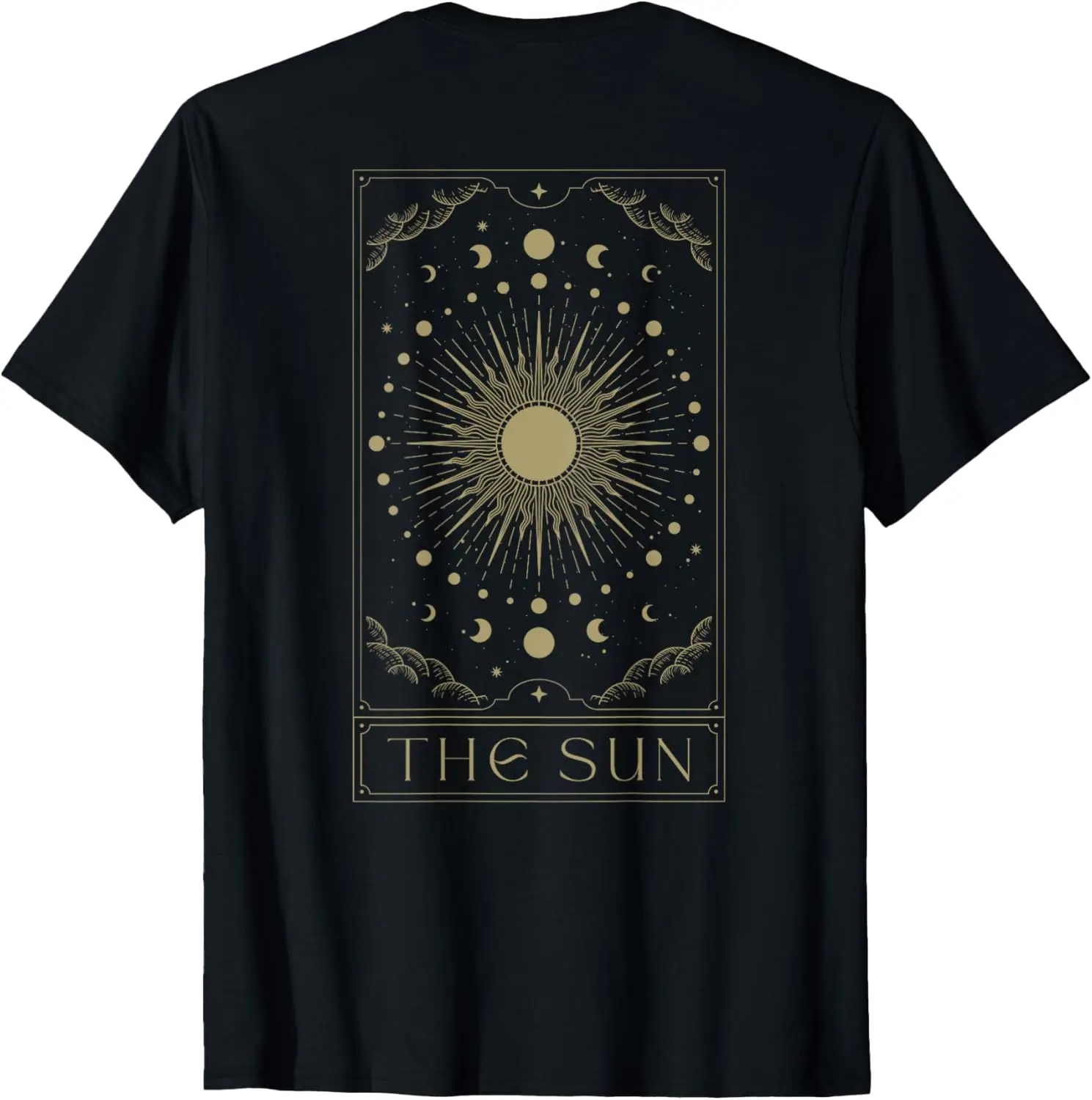 The Sun Tarot Card Esoteric Sun Gothic Witchcraft Back Print T-Shirt