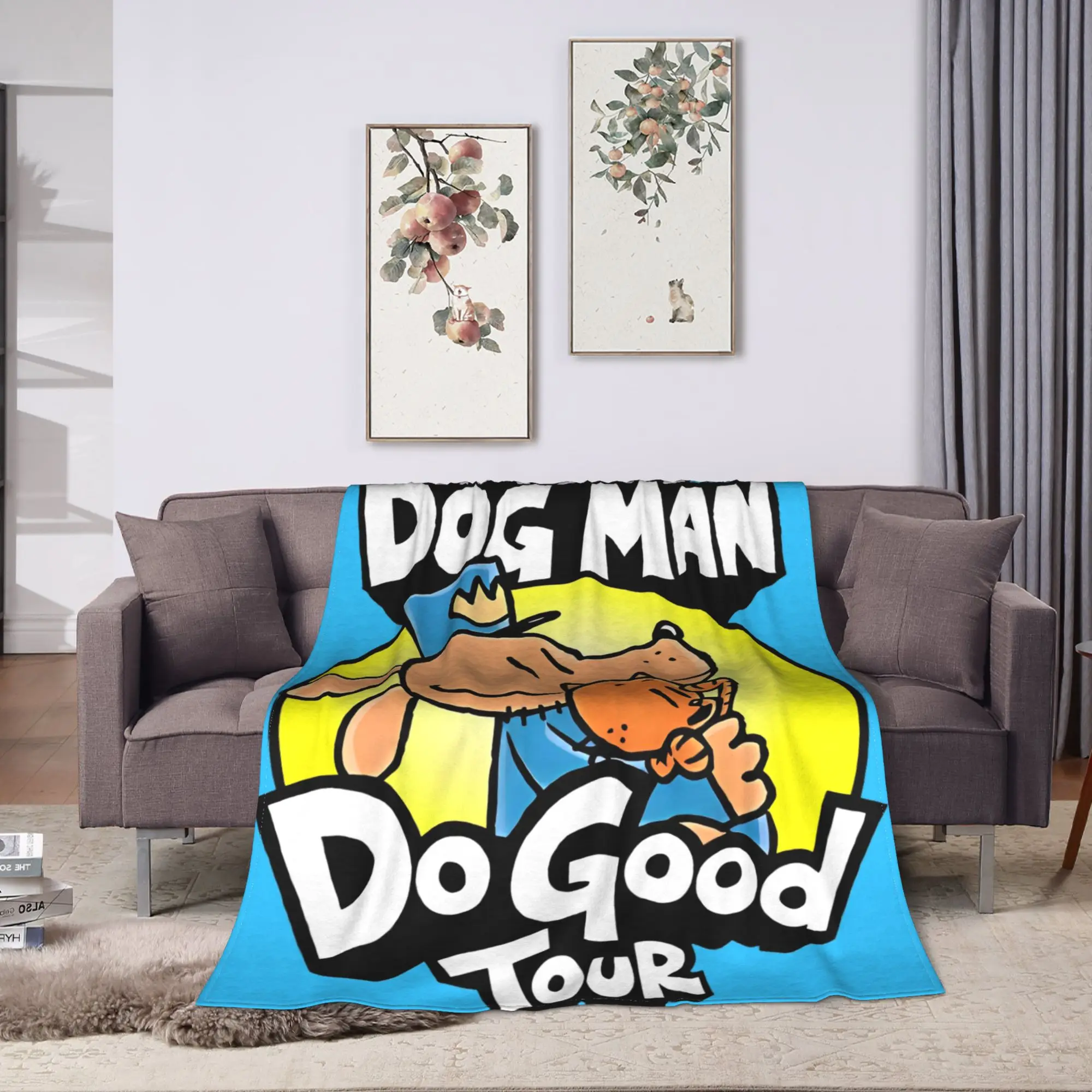 Dog Man Dogman And Friend Micro Super Soft Blanket Street Trend Home Decor Flannel Bedspread Sofa Bed Cover