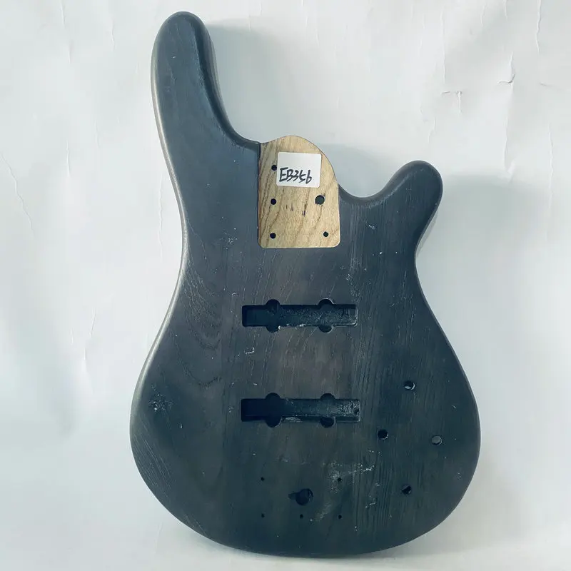 EB356  Solid ASH Wood 5 Strings Electric Bass Body Active JB Pickups DIY Replace Bass Parts Transparent Black Color