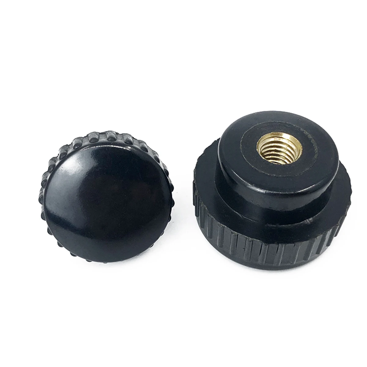 Bakelite Round Head Straight Knurled Manual Nut Knob With Copper Core Inner Thread 5M6M8M10