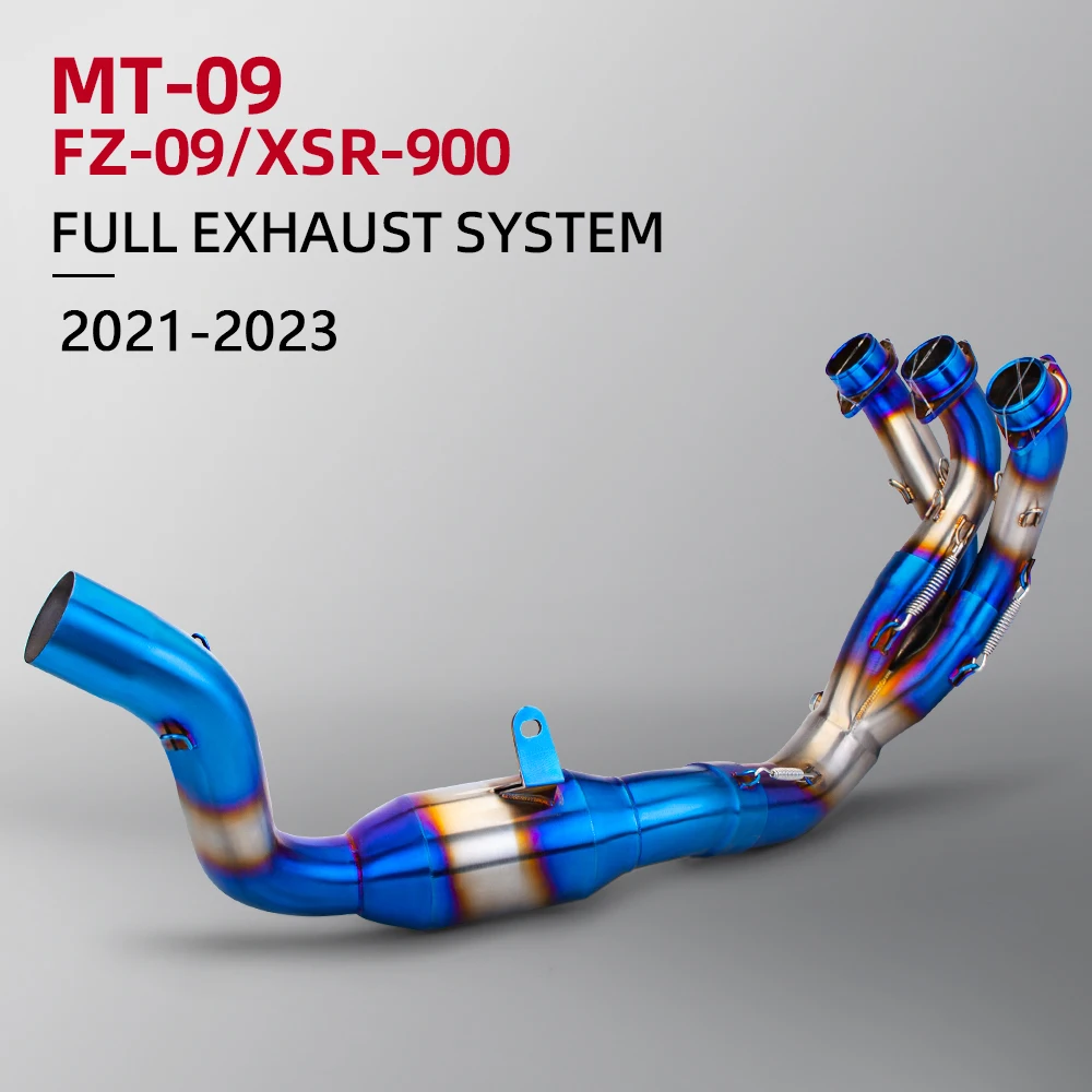 

Slip On For Yamaha MT-09 FZ-09 XSR-900 2021 2022 2023 Motorcycle Exhaust Front Link Pipe Connect 51mm Muffler