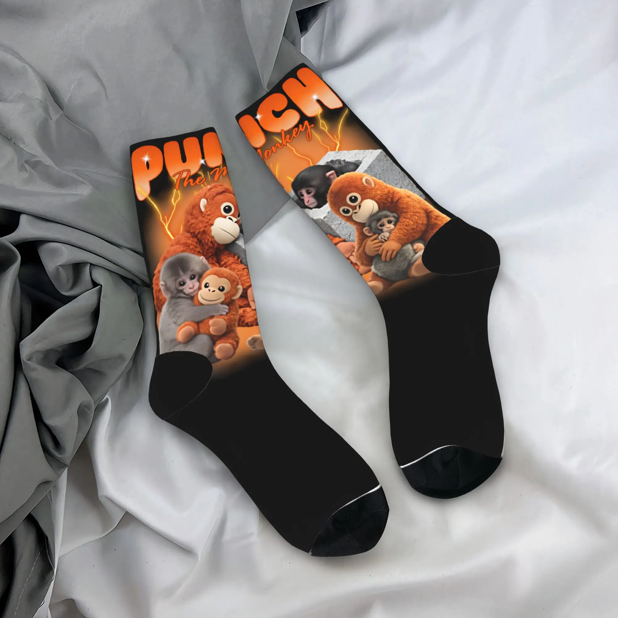 

Punch Monkey Socks Anti Bacterial Stockings Men's Comfortable Running Socks Autumn Funny Printed Socks