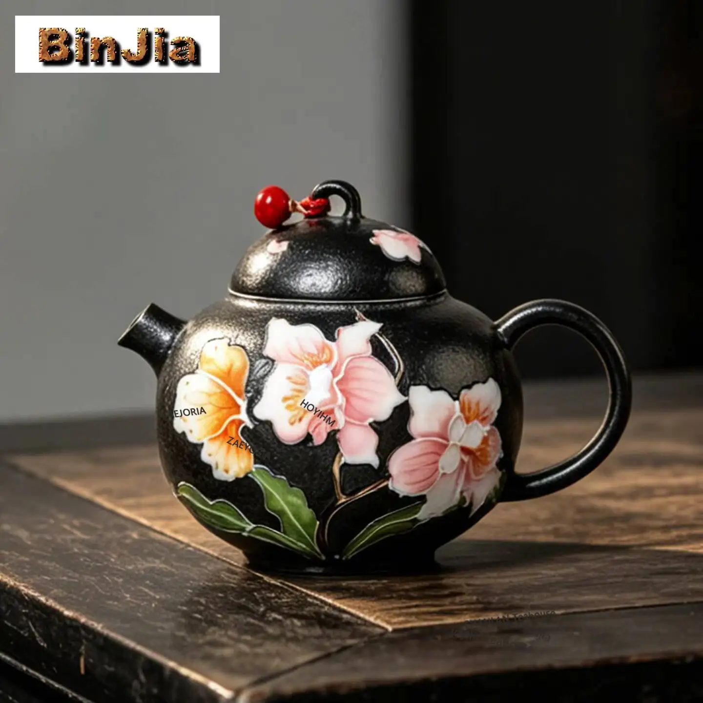 160ml Hand-painted Butterfly Orchid Teapot Boutique Tea Infuser Pot Tea Making Kettle With Ball Hole Chinese Tea Set Collection