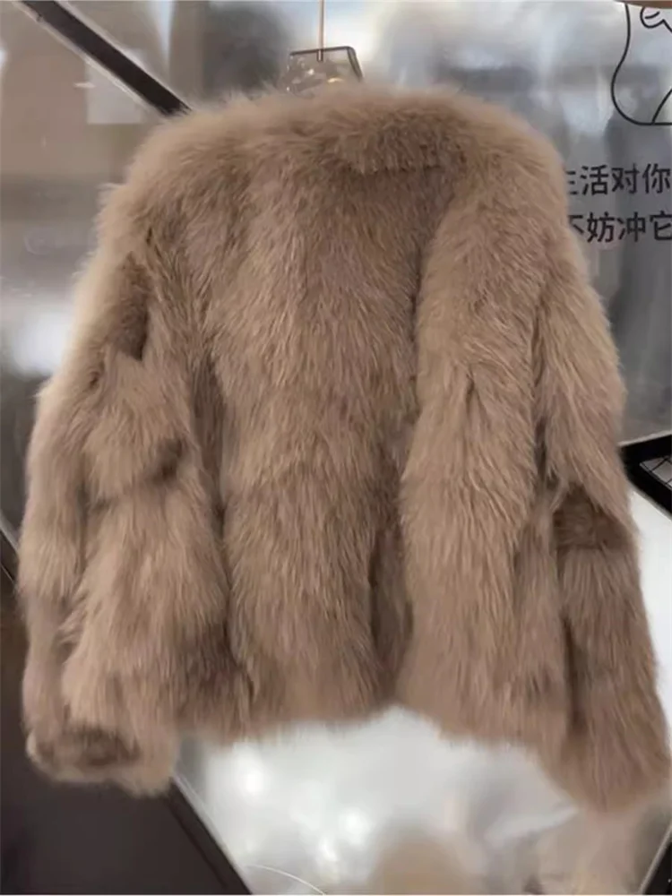 Fur Outerwear Woman Autumn and Winter 2023 New High-grade Short Thick Imitation Fox Fur Top Warm Furry Coat Female