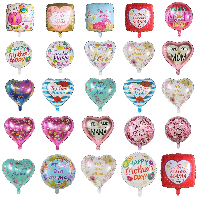 18 inch Spanish English Mother‘s Day Foil Balloons Party Air Globos Home Mom Birthday Gift Anniversary Decorations Gifts