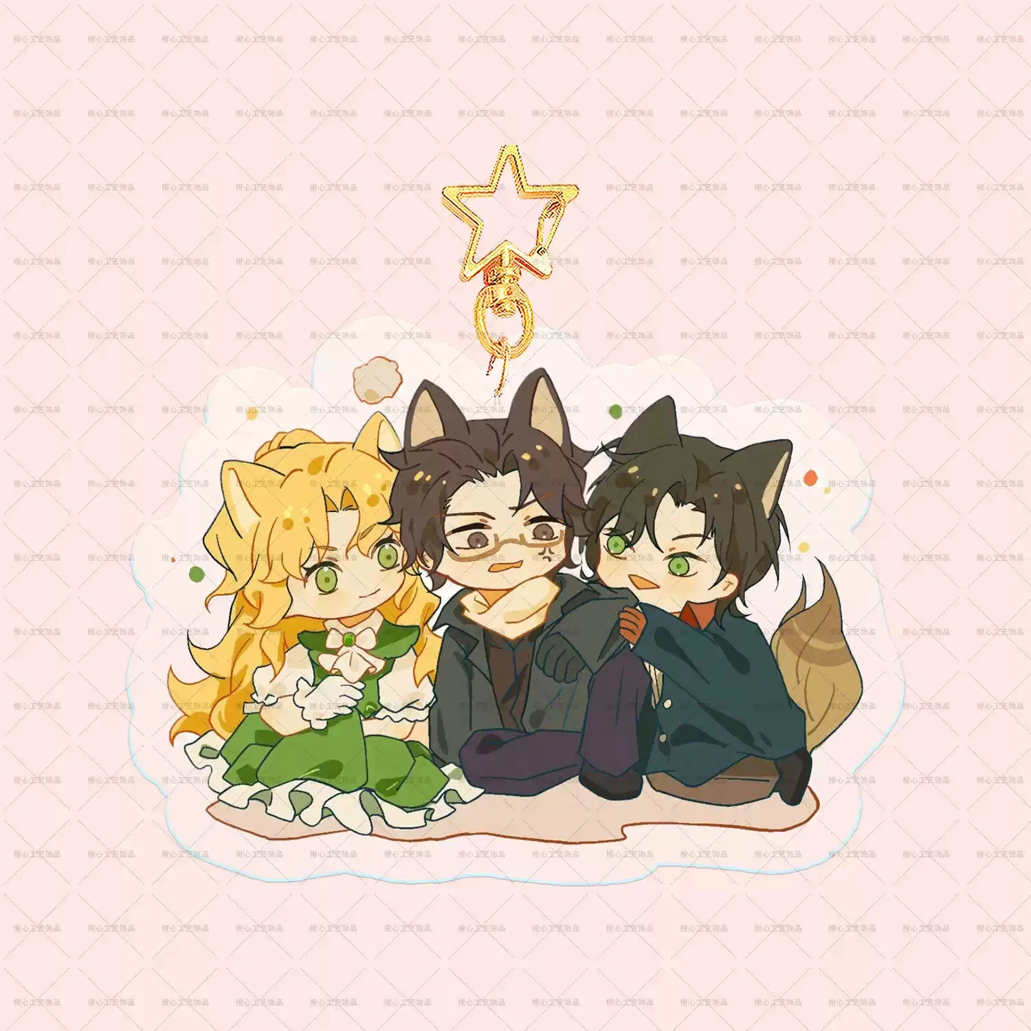 سيد الألغاز ليونارد ميتشل أودري هول كوسبلاي أنيمي ليزر علامة قائمة مفتاح سلسلة سطح المكتب زخرفة هدية الهالوين