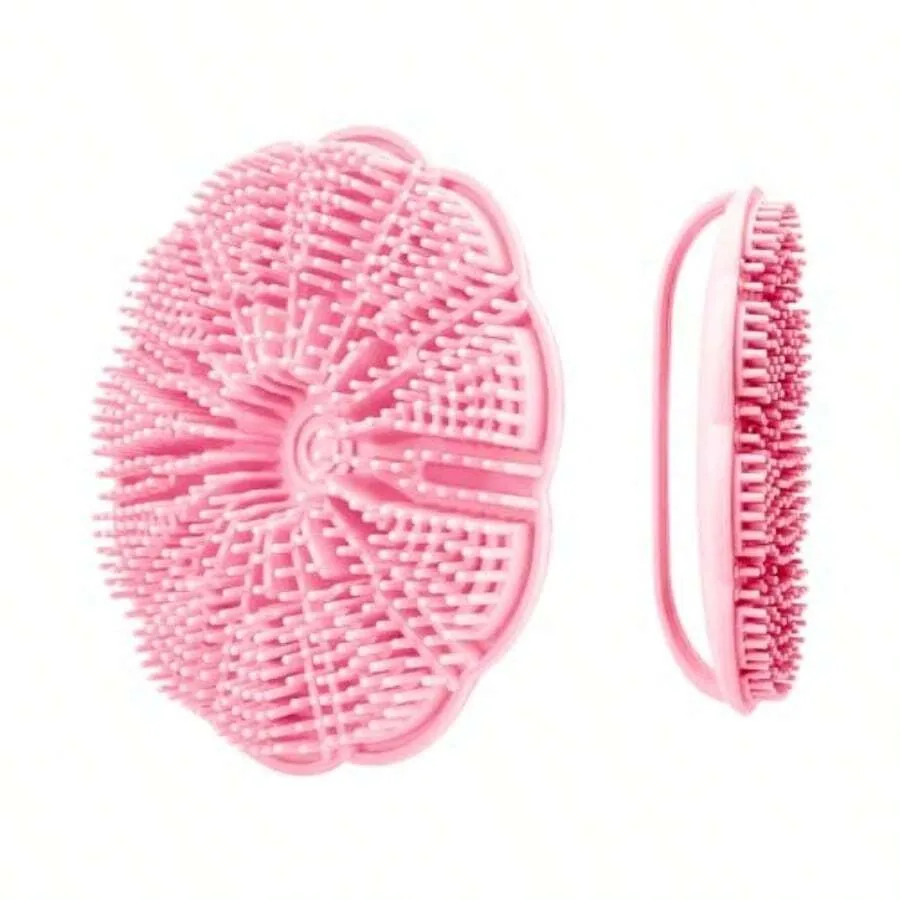 

Douji Floral Pattern Soft Silicone Body Scrubber Shower Bath B Handheld Cleansing Skin B, For Men And Women For All Skin, Ergon
