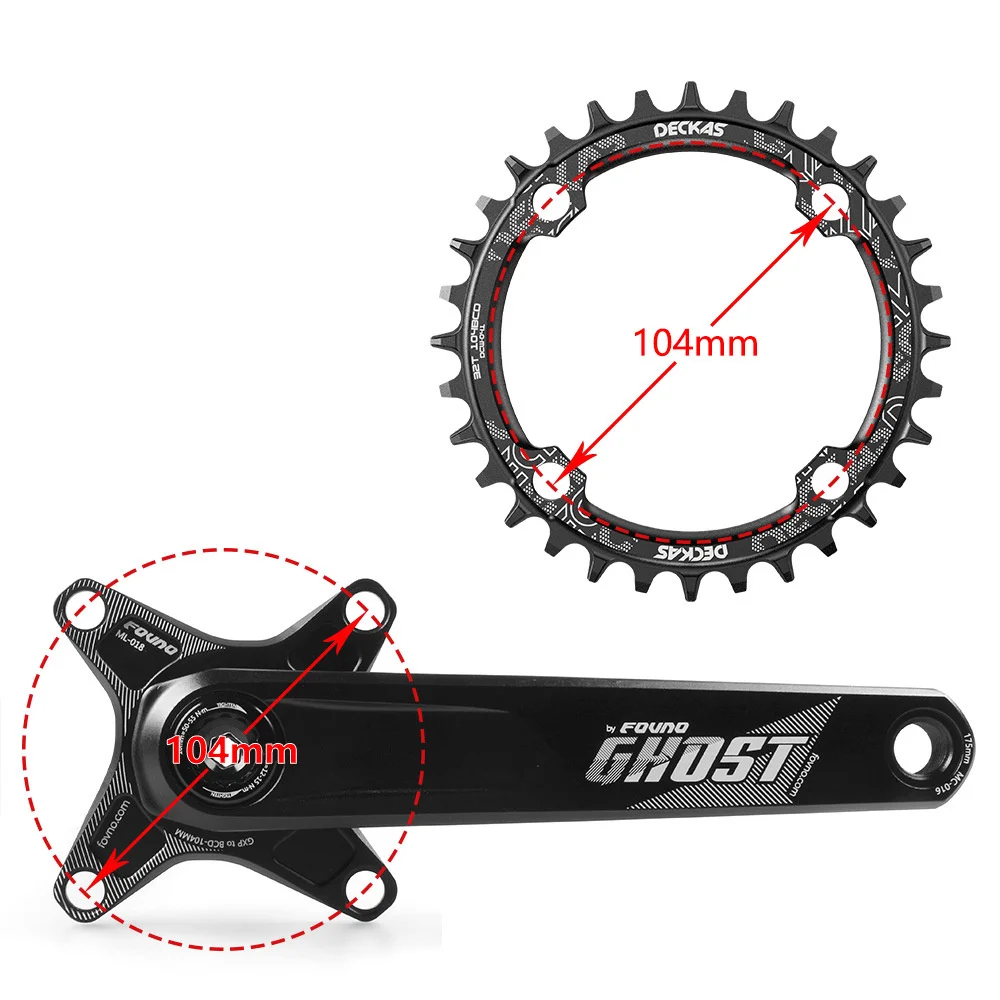 DECKAS Coroa BCD 104 34T 36T 38T Round Narrow Wide 104BCD 34 32 Teeth Mtb Bike Chainring Single Speed for m785 Aluminum 12V 11V