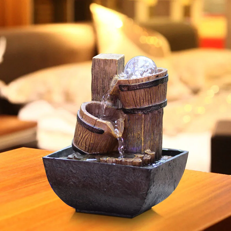 Imagem -04 - Relaxamento Interior Water Springs Fountain Resin Rock Cachoeira Escritório Tabletop Fountain For Stress Relief