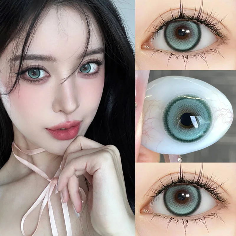 YIMEIXI 2 Pcs Hot Selling Natural Korean Color Contact Lenses for Eyes Fashion Blue Lenses with Prescription High Quality Lenses