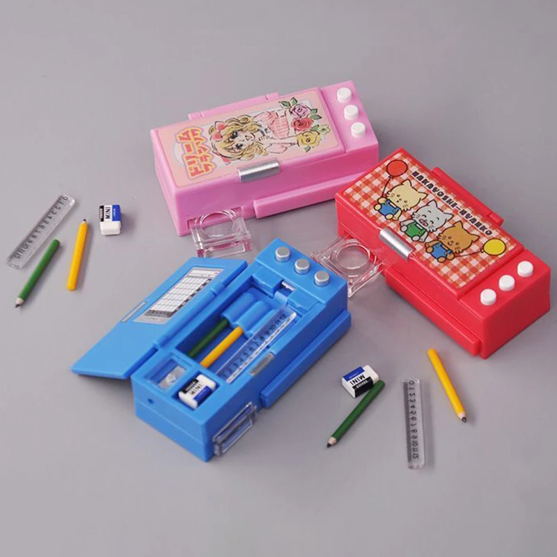 1 Juego de Mini estuche para lápices para casa de muñecas, juguetes para jugar a las casitas, estuche para lápices con escena realista, modelo de caja de papelería para casa de muñecas, juguetes para niños