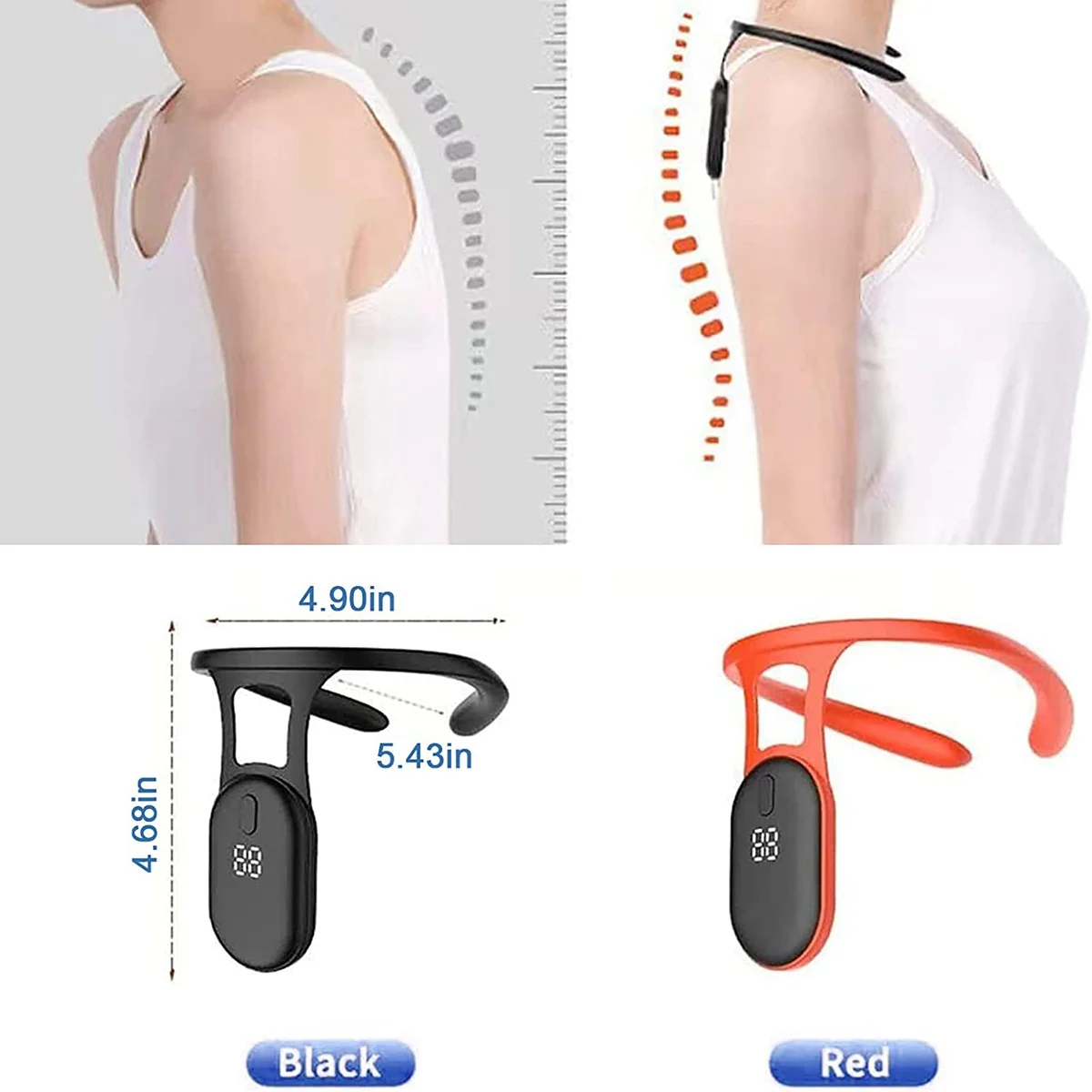 1PCS Portable Lymphatic Soothing Body Shaping Neck Instrument, Posture Correction Belt Relief Massage Device-B