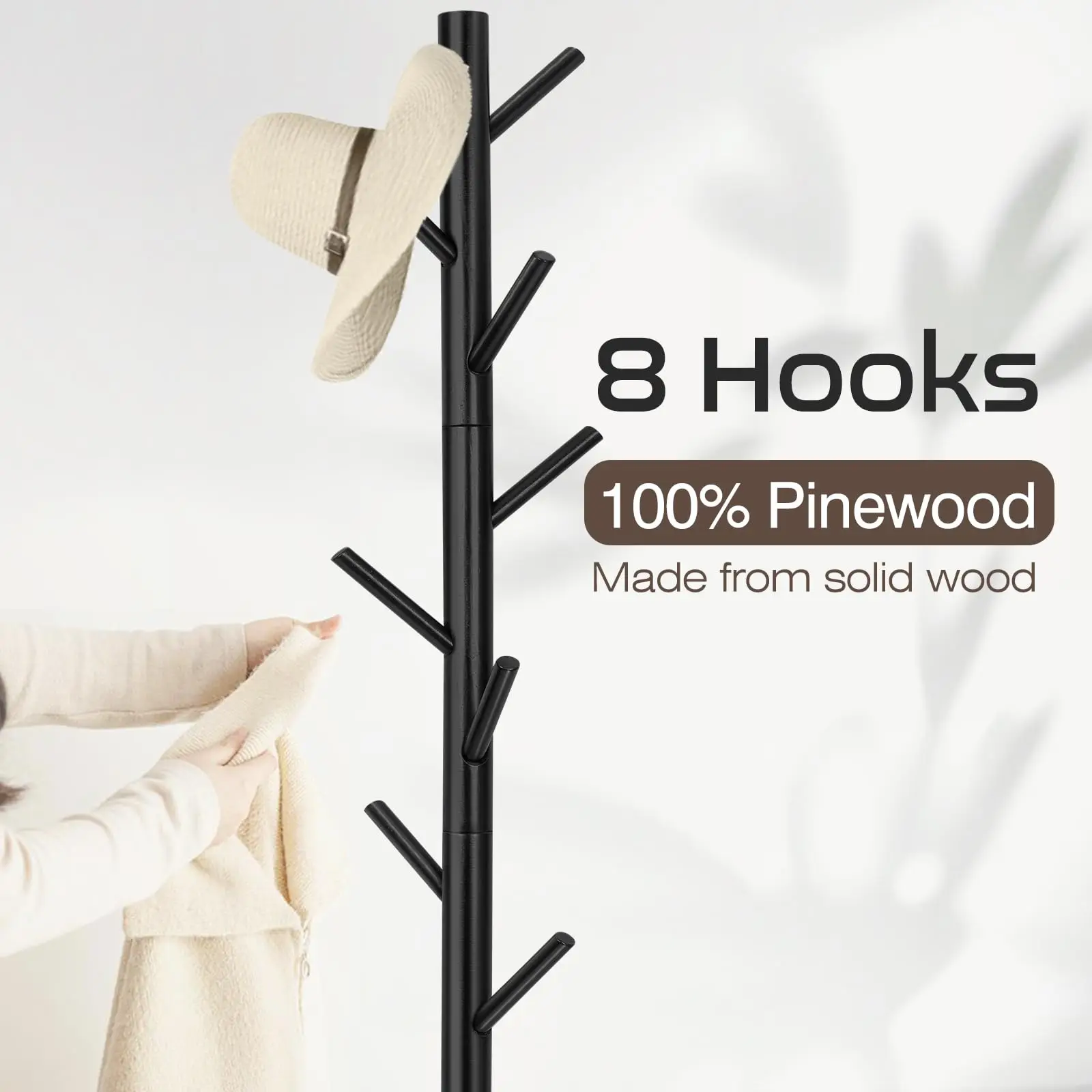 Floor Standing Clothes Rack Tree Branch Shape Multi Hook Simple Clothes and Hats Rack Light Luxury Household Clothes Hanger