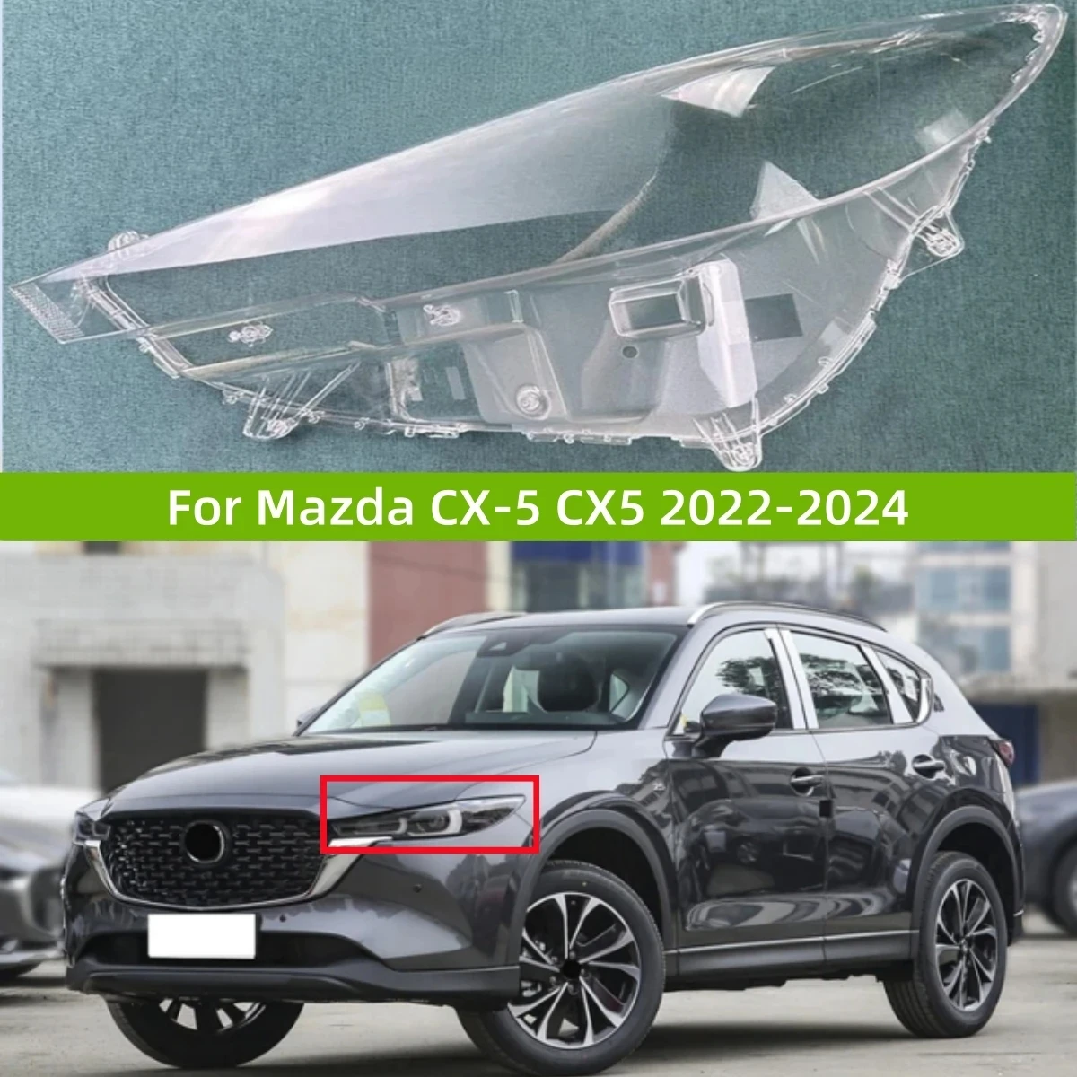 

Для Mazda CX-5 CX5 2022 2023 2024 автомобильные аксессуары стеклянная крышка передней фары