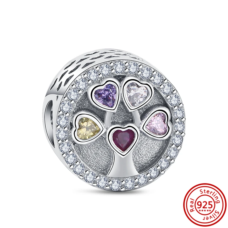 Original 925 Sterling Silver DIY Charm Beads Tree Leaf Flower Ladybug Pendant for Bracelet Charm Jewelry Women Surprise Gift