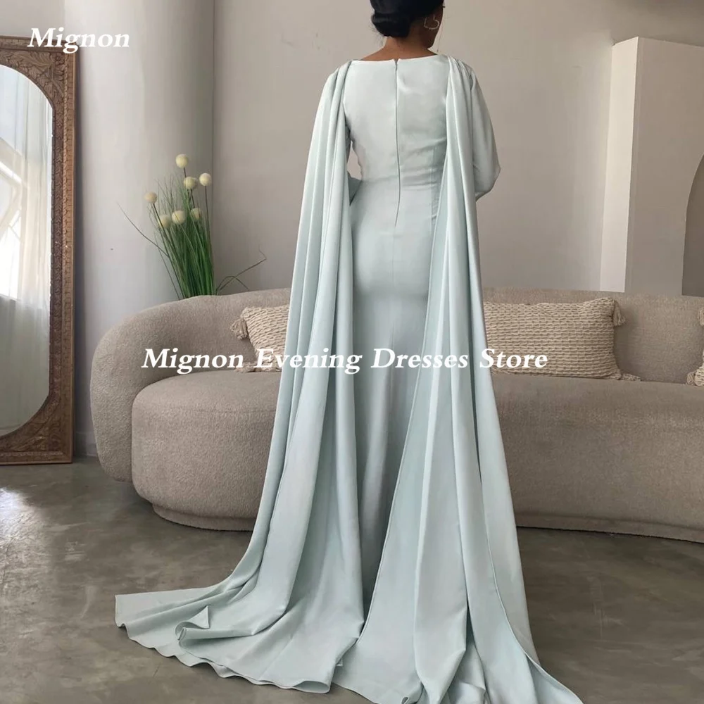 Mignon-Robe de Rhsirène en satin pour femme, encolure carrée, longueur de rinçage, volants formels, robe de soirée élégante pour la présidence, Populer, 2023