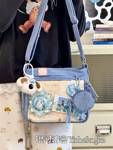 JIAERDI Harajuku джинсовые сумки Ita женские милые крутые прозрачные сумки-мессенджеры кошелек женская jk униформа повседневные сумки через плечо 2025