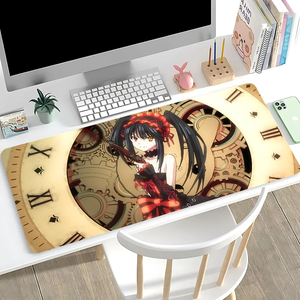 Anime Girl Kurumi Tokisaki Mousepad Mouse Pad Large Computer Gaming Keyboard Rug Mousepad Laptop Gamer Accessories Desk Mat HD C