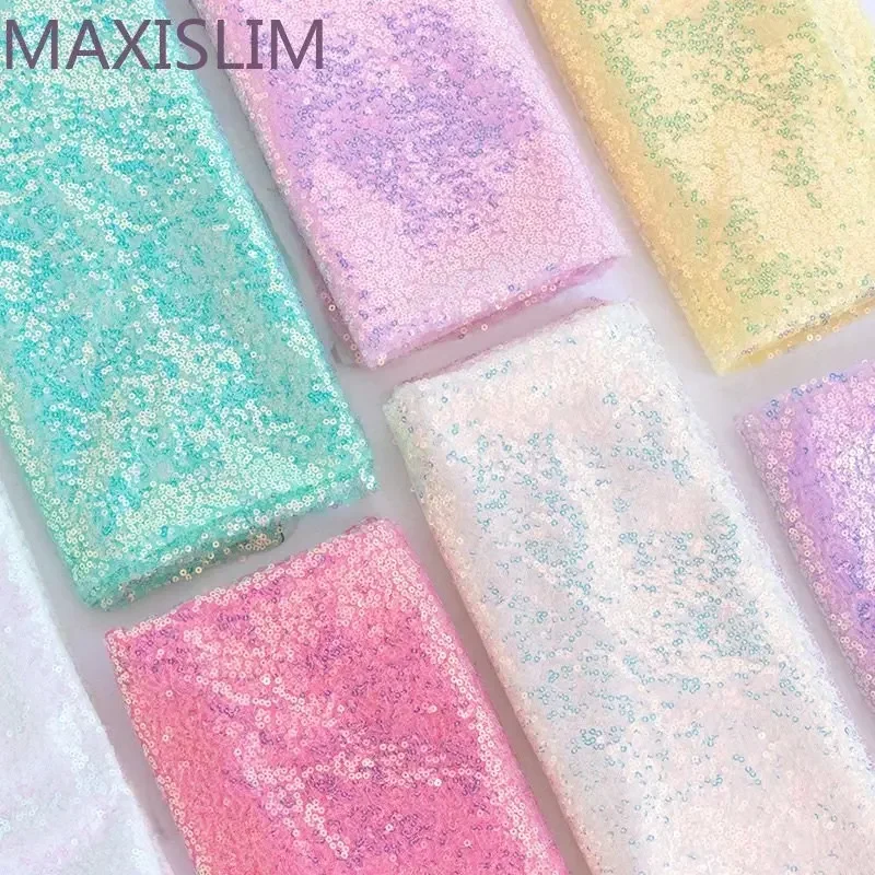 3MM High Quality Mesh Sequin Fabric Skirt Performance Clothing Fabric DIY Decoration Wide:125CM