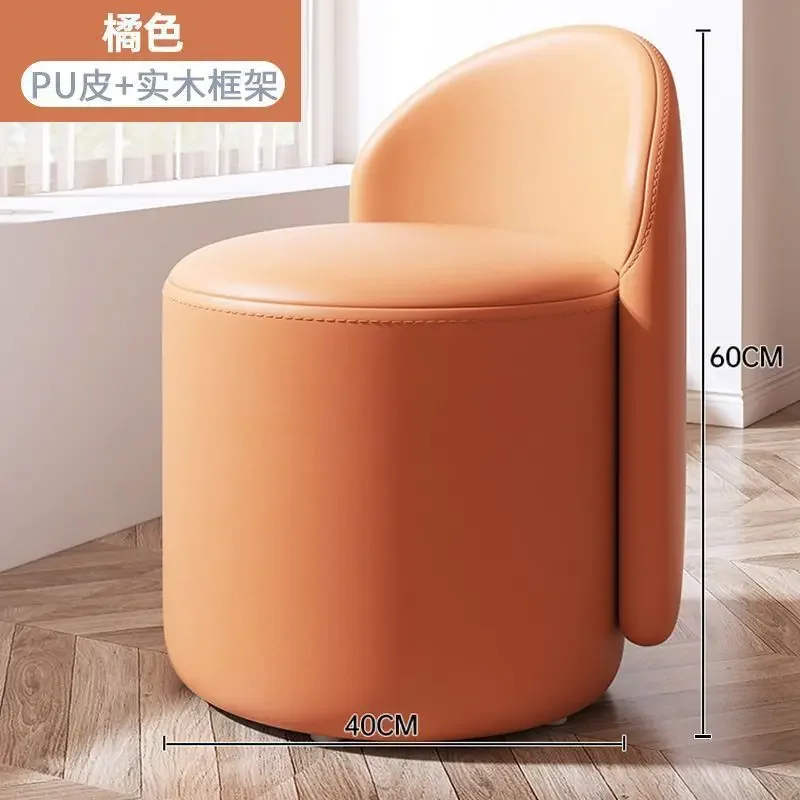 

Nordic Simple Makeup Chair Dressing Stools Light Luxury Chairs for Home Bedroom Chairs Girls Round Stool Small Backrest Ottomans