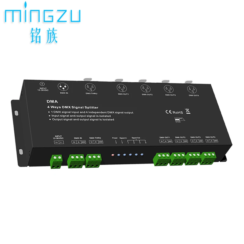 Imagem -02 - Divisor de Sinal Dmx Amplificador de Sinal Repetidor Canais Controlador Dmx Dmx 512 Rdm Pinos Xlr Maneiras