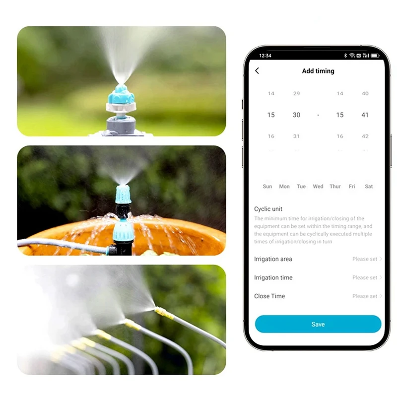 เครื่องตั้งเวลารดน้ำต้นไม้อัจฉริยะ Tuya ระบบรดน้ำอัจฉริยะระบบ WiFi อัจฉริยะตั้งเวลารดน้ำต้นไม้2โซน