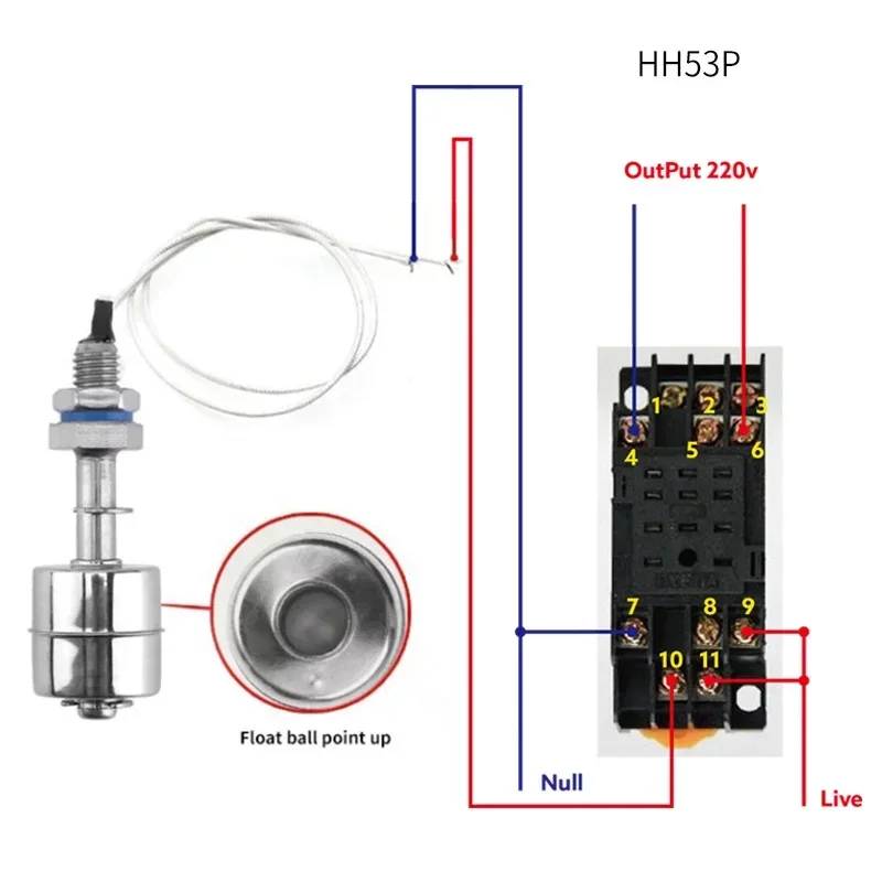 ELECALL Water Level Float Switch Water Tower  Pump Tank NO/NC Automatic Controller Flow Sensor stainless steel 2A1