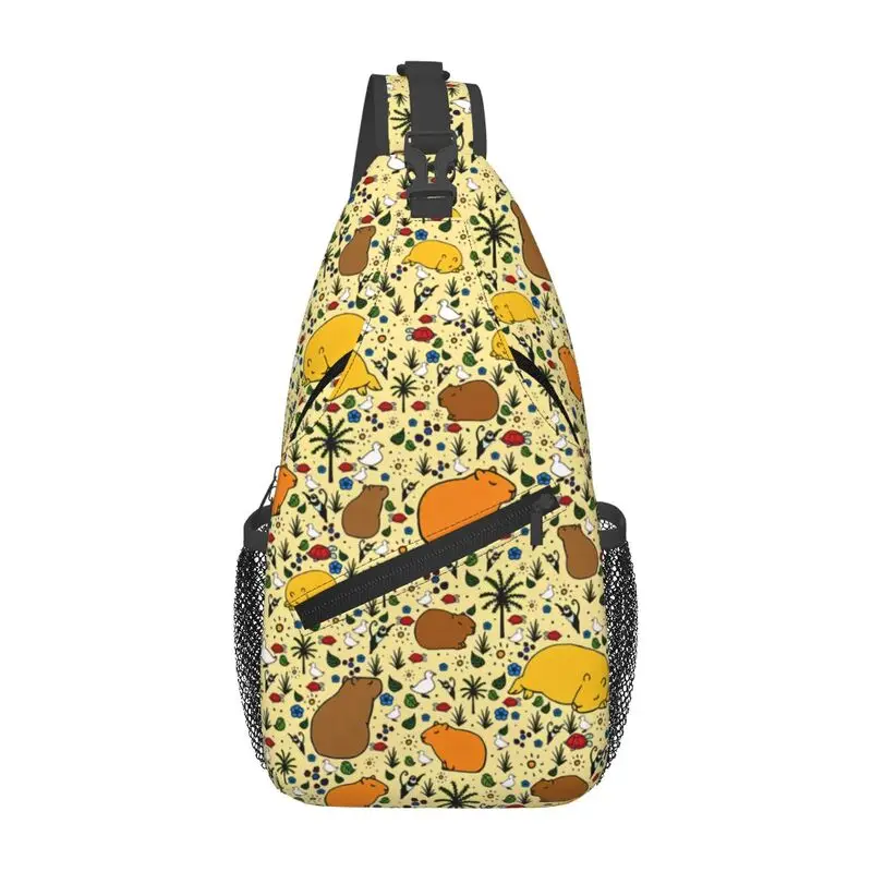 

Custom Cute Capybara Pattern Sling Crossbody Backpack Men Shoulder Chest Bag for Camping Biking