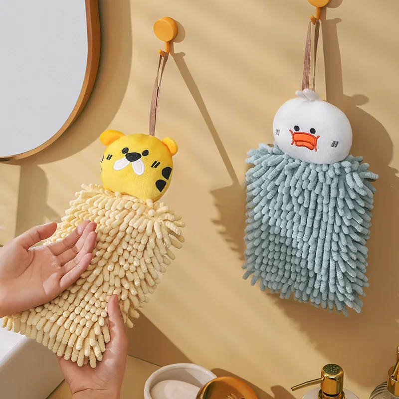 1pc Chenier hand towels, cute hanging hand towels, suitable for hanging in the kitchen and bathroom for convenient hand drying