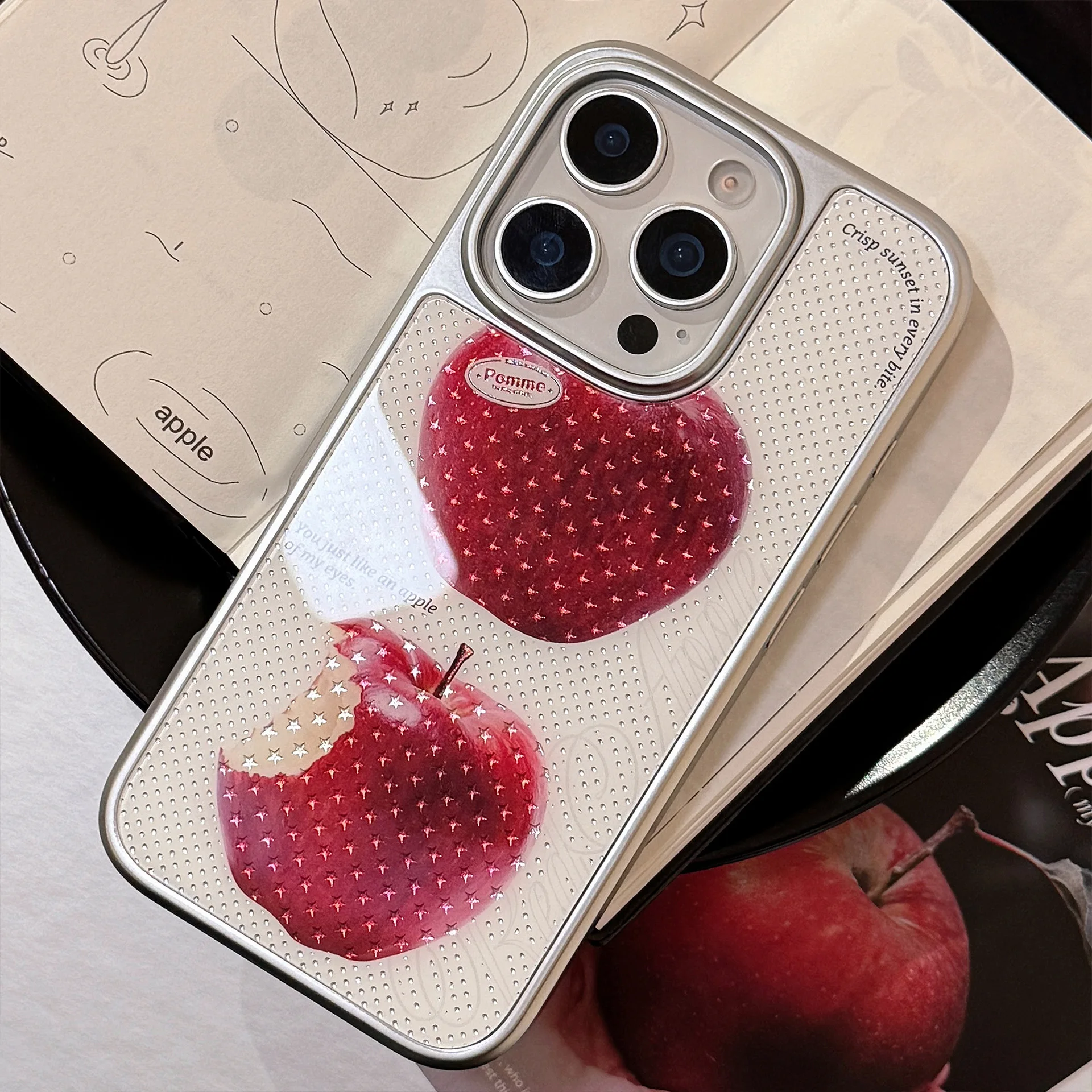 حافظة هاتف بحافة فضية مطلية بالكهرباء على شكل نجوم كورية لهاتف آيفون 16 15 14 13 12 Pro Max Plus غطاء صلب واقٍ مقاوم للصدمات #6