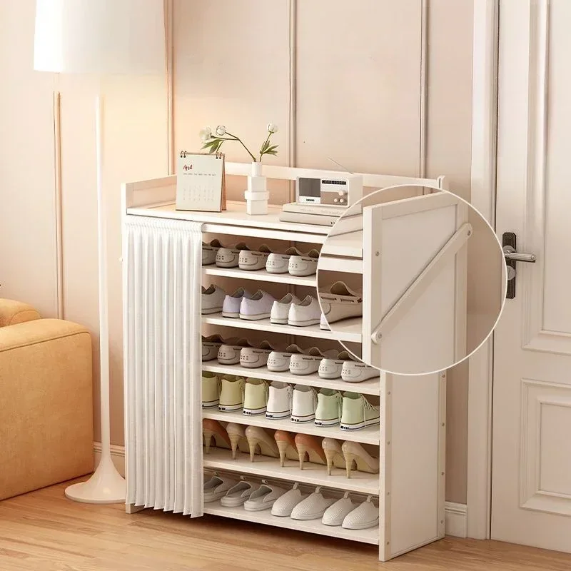 

Shoe Cabinet Foldable Shoe Rack Household Solid Wooden Storage Rack Shoes Installation-Free Storage Cabinet