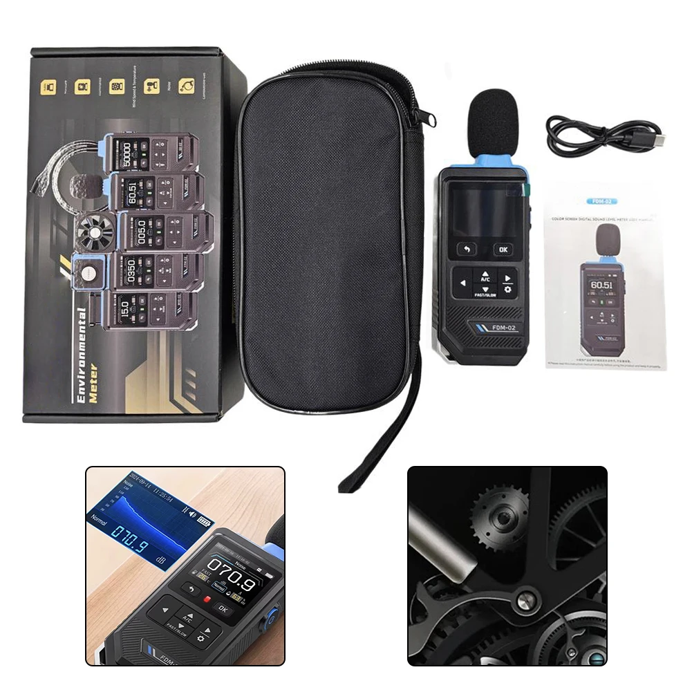 

Home Environment Monitoring Resolution 0.1dB Decibel Measurement A C Weighting Device Adjustable Brightness 5 -100