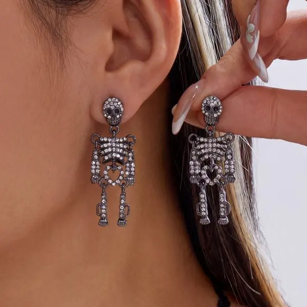 Halloween Schedel Skelet Oorbellen voor Vrouwen Europese en Amerikaanse Gothic Ghost Spider Web Dangle Oorbellen Punk Sieraden Cadeau