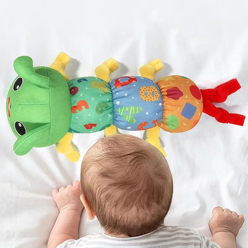 Babies Caterpillar Toy Crinkle Sound Paper Soft Sensory Toys Plush Brightly Colored Early Learning Toy Multi-textured Rattle For