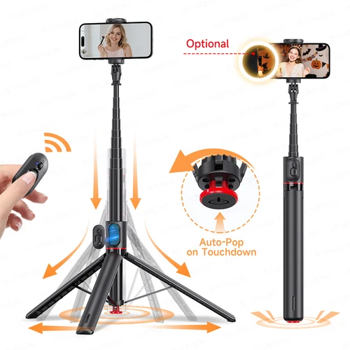 Trípode Con Palo Selfie Bluetooth, Soporte Plegable Oculto