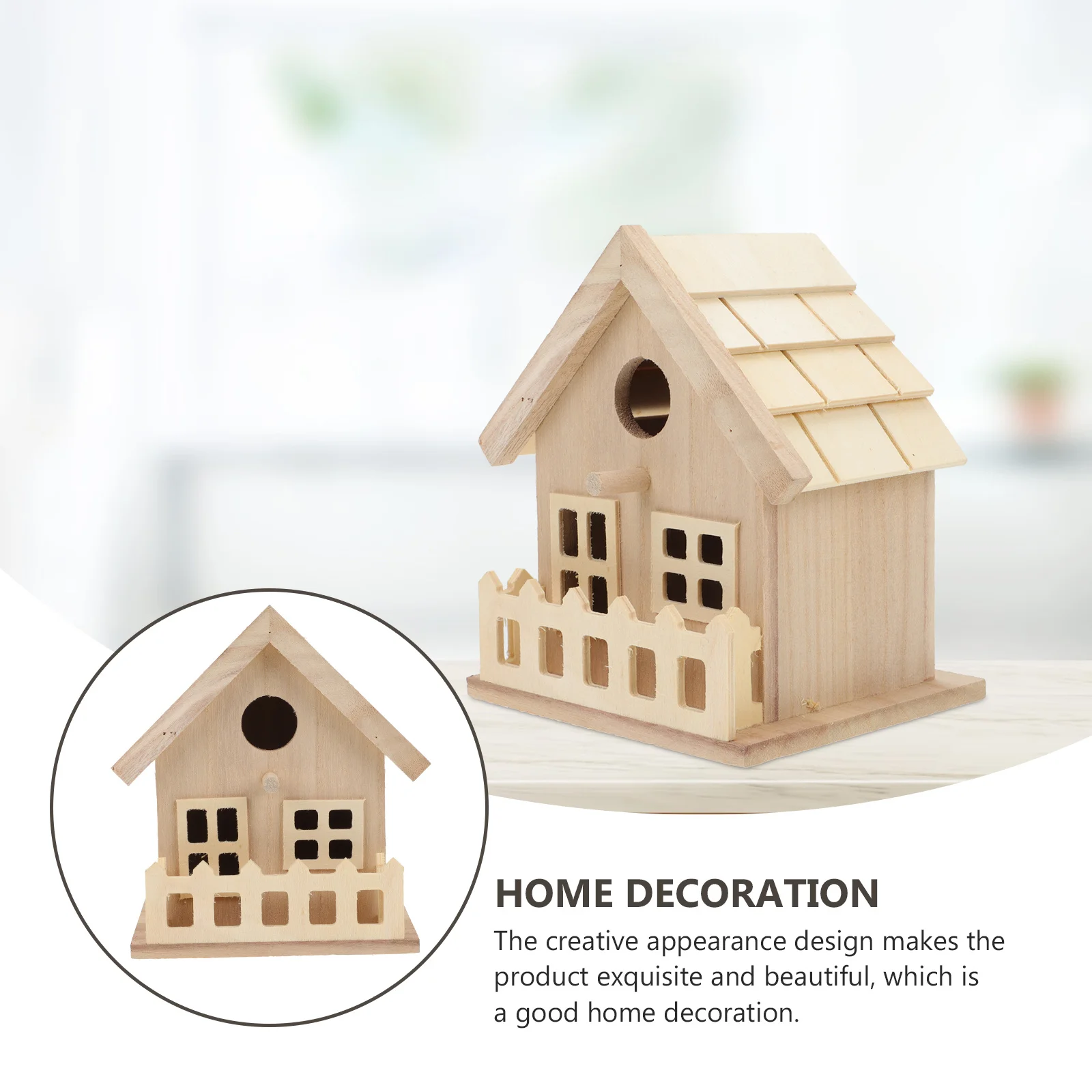 

Wooden Outdoor Decorative Bird Nest Bird Outdoor Birds Accessories Nest Hanging Feeder Cage Supplies Birds Hut