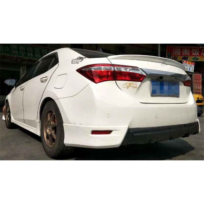 For ABS Car Rear Bumper Splitter Lips Diffuser OLD Toyota Corolla Black Accessories Body Kit 2014 2015 2016 Year