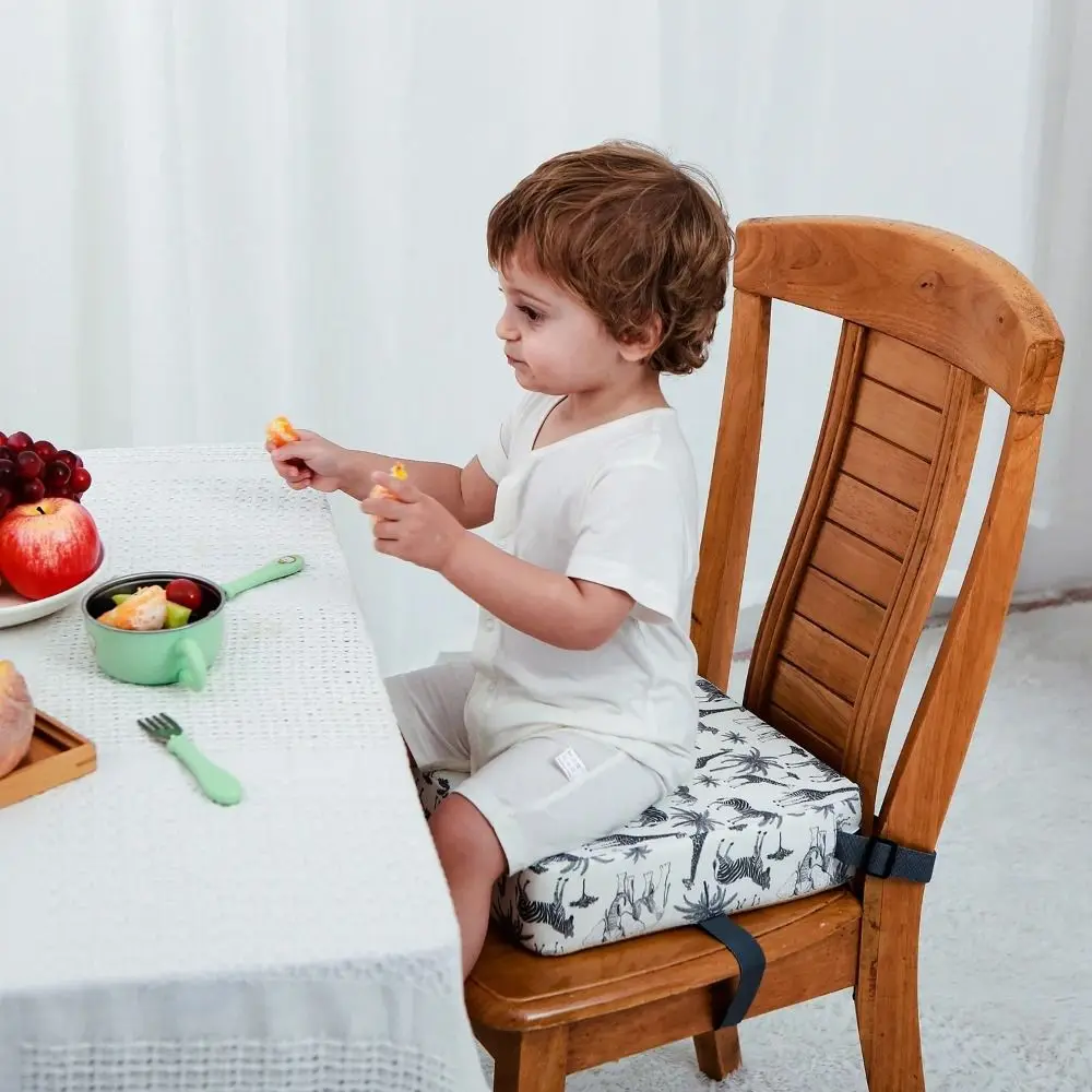 Waterproof Booster Seat Cushion Adjustable Removable Unisex Booster Seat Pad Breathable Soft Sponge Dining Chair Cushion