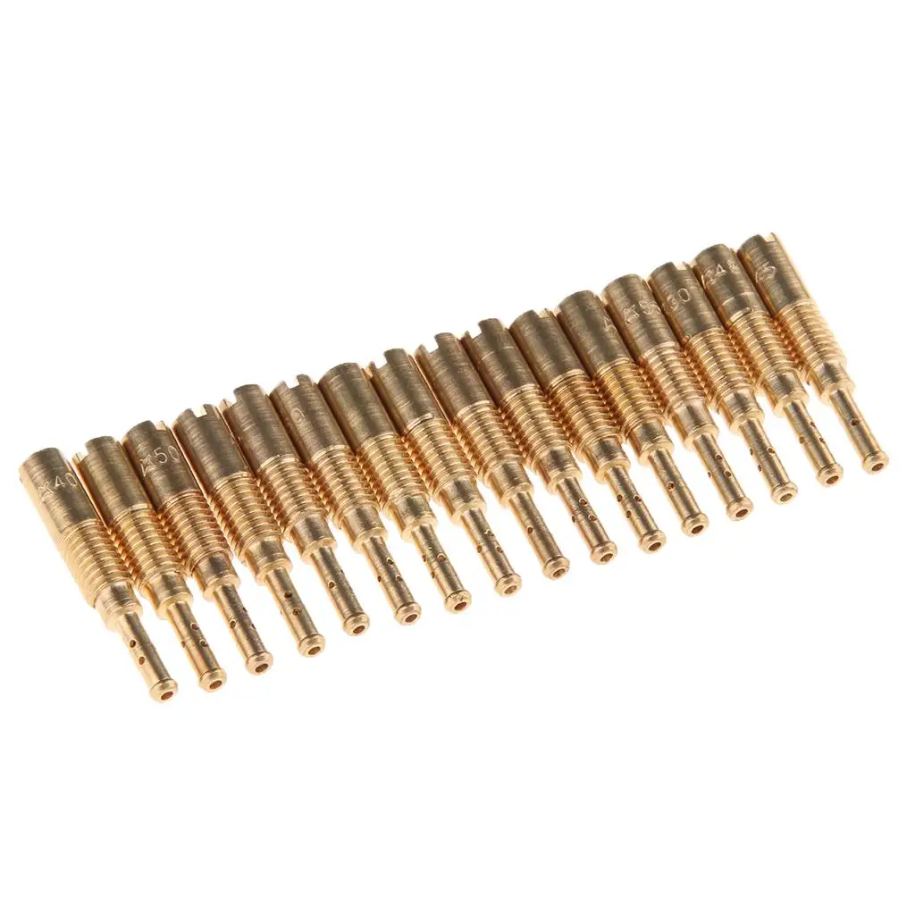 Motorcycle Carburetor Slow Pilot Jets Golden Copper Injector Nozzles Kit for Keihin PZ19 PB16 18 20